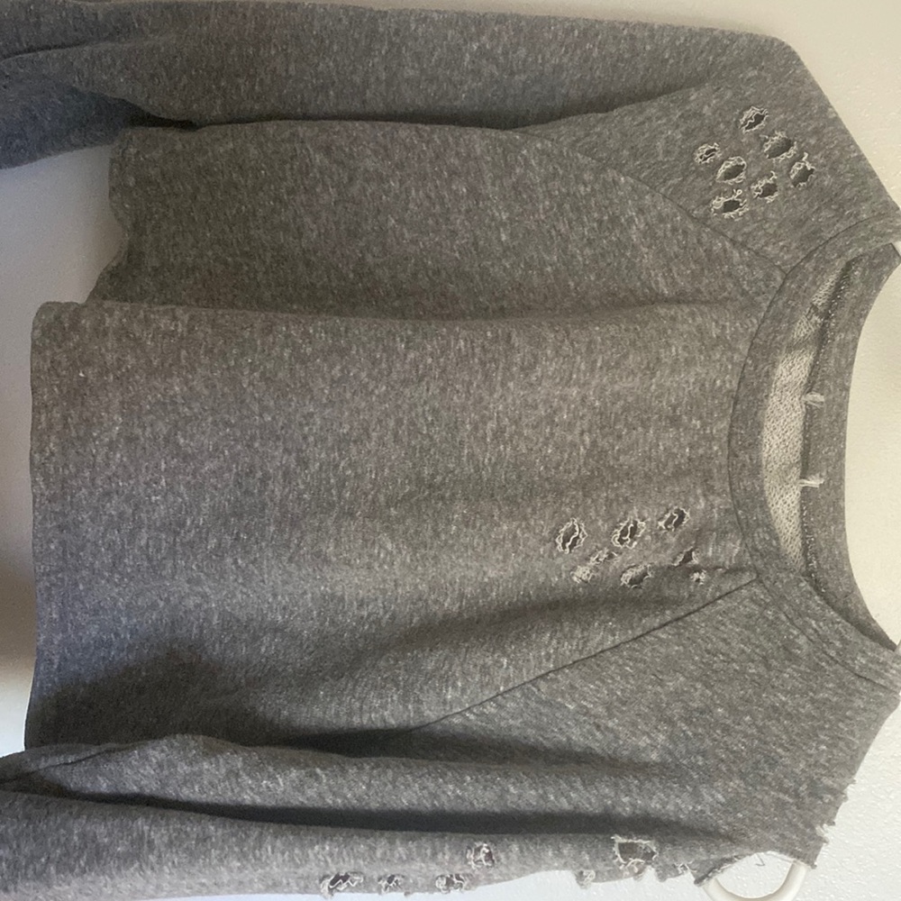 Distressed Cropped Sweater